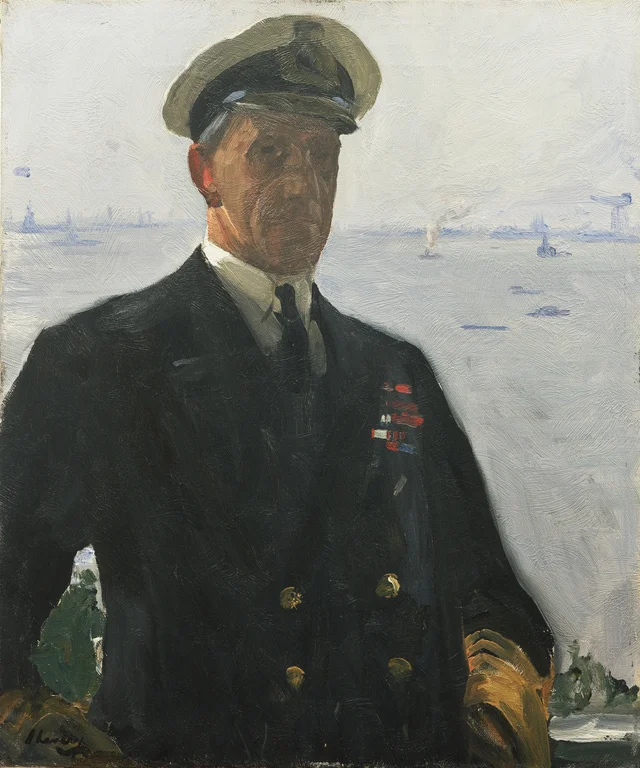 O almirante Sir Cecil Burney, GCMG, KCB, comandante-chefe, costas da Escócia, 1917, John Lavery