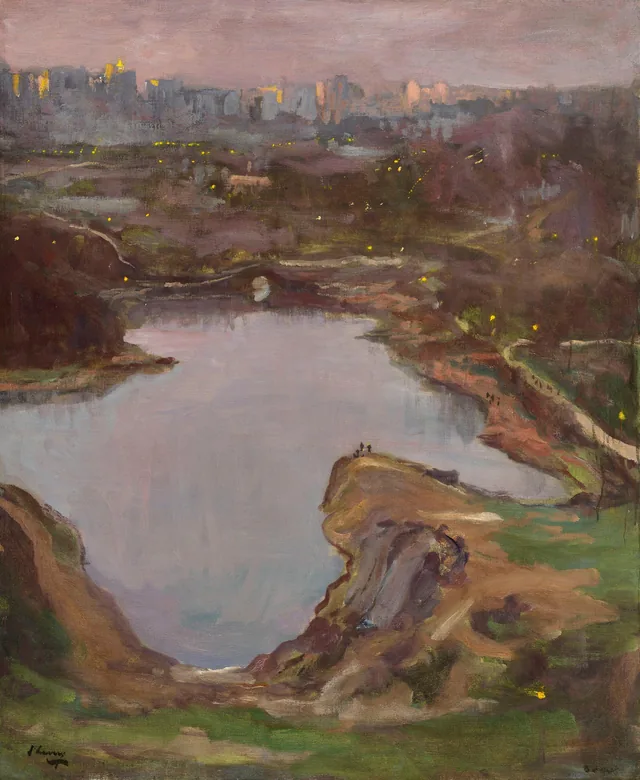 Central Park, Nova York, ao entardecer, John Lavery