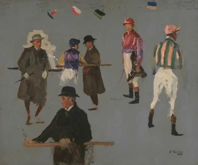 Jóqueis e proprietários em Epsom, John Lavery