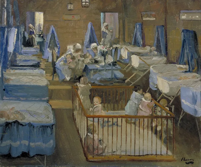 A creche de Lady Henry, Woolwich, John Lavery