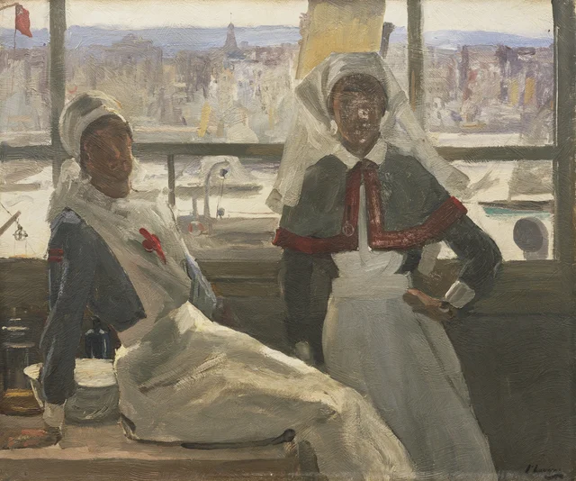 Le Havre, 1919: a enfermeira Billam e a irmã Currier, John Lavery