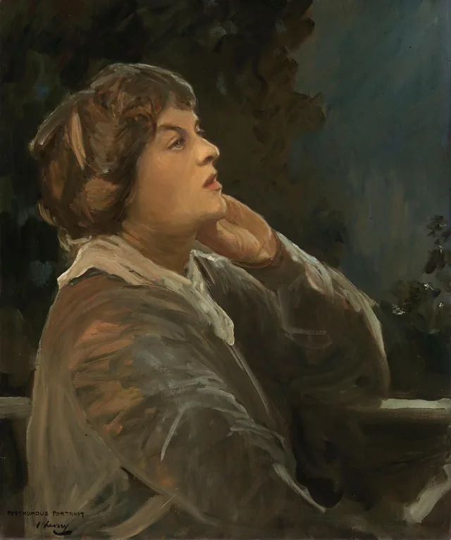 Retrato de Dora Sigerson (Mrs. Shorter) (c. 1870-1918), poeta, John Lavery