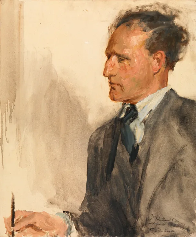 Retrato de John Stewart Collis (1900-1984), escritor, John Lavery