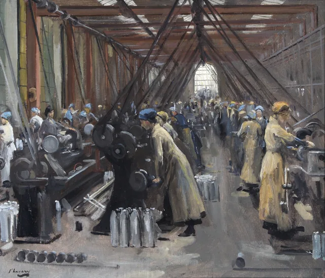 Fabricação de obuses, Edimburgo, John Lavery