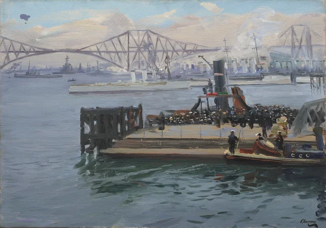 A ponte do Forth, 1917. Desembarque dos marinheiros, John Lavery