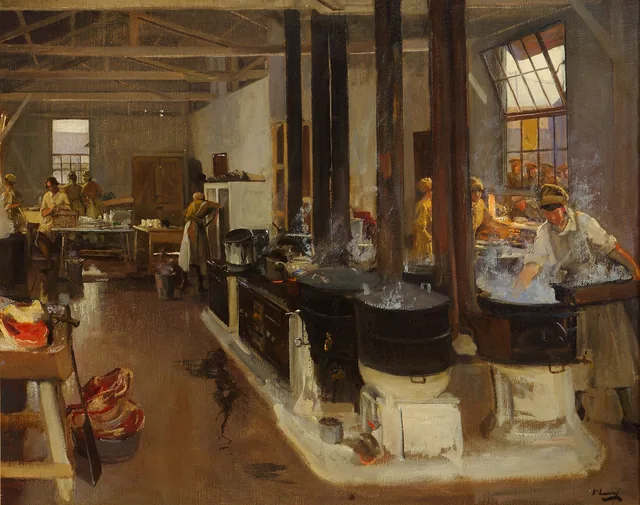 A cozinha do Ordnance Corps, Henriville, Boulogne, John Lavery