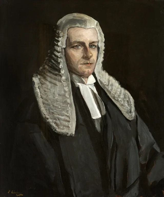 O muito honorável Hugh O'Neill, PC, primeiro presidente da Câmara dos Comuns da Irlanda do Norte, John Lavery