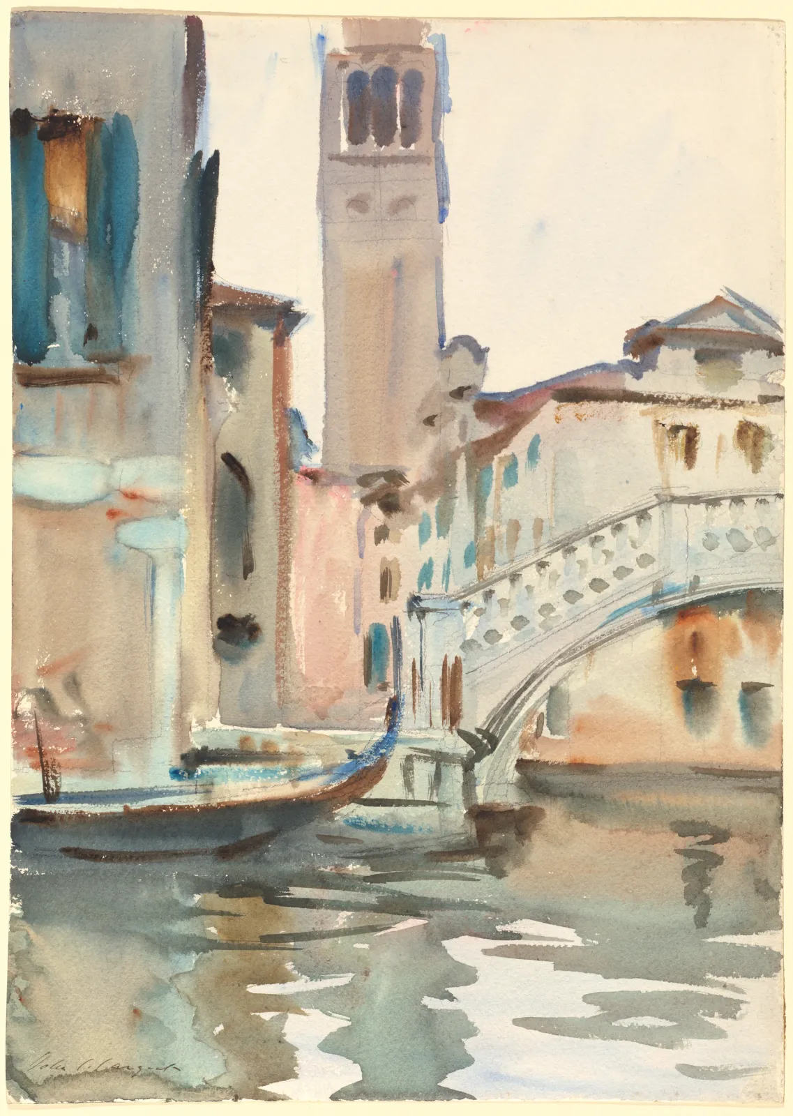 A Bridge and Campanile, Venice, John Singer Sargent
