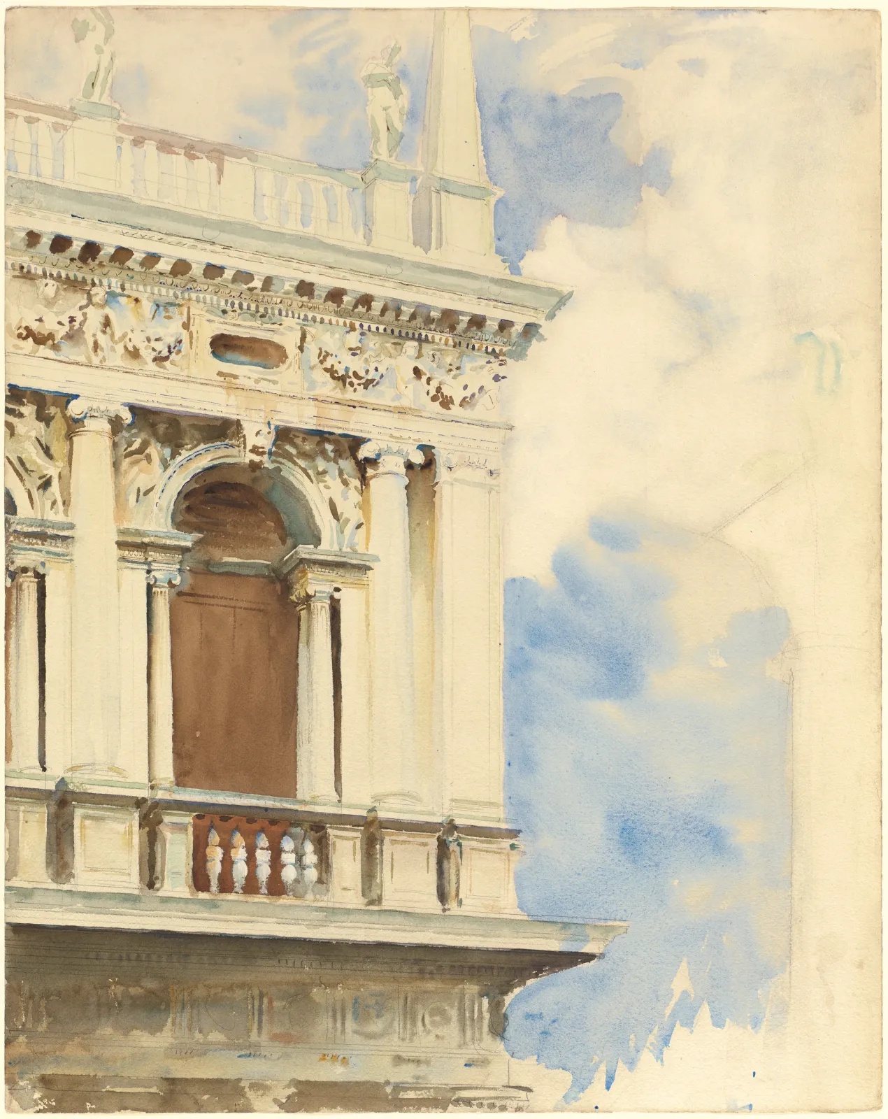 A Corner of the Library in Venice, John Singer Sargent