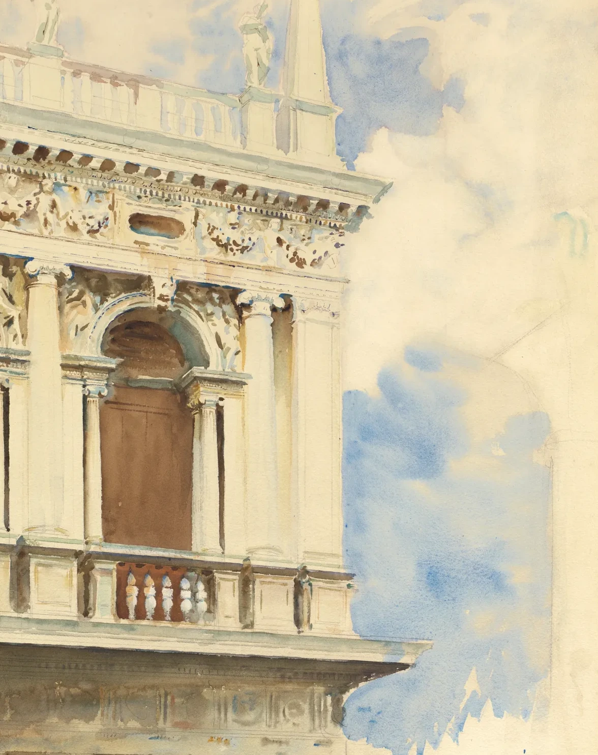A Corner of the Library in Venice, John Singer Sargent