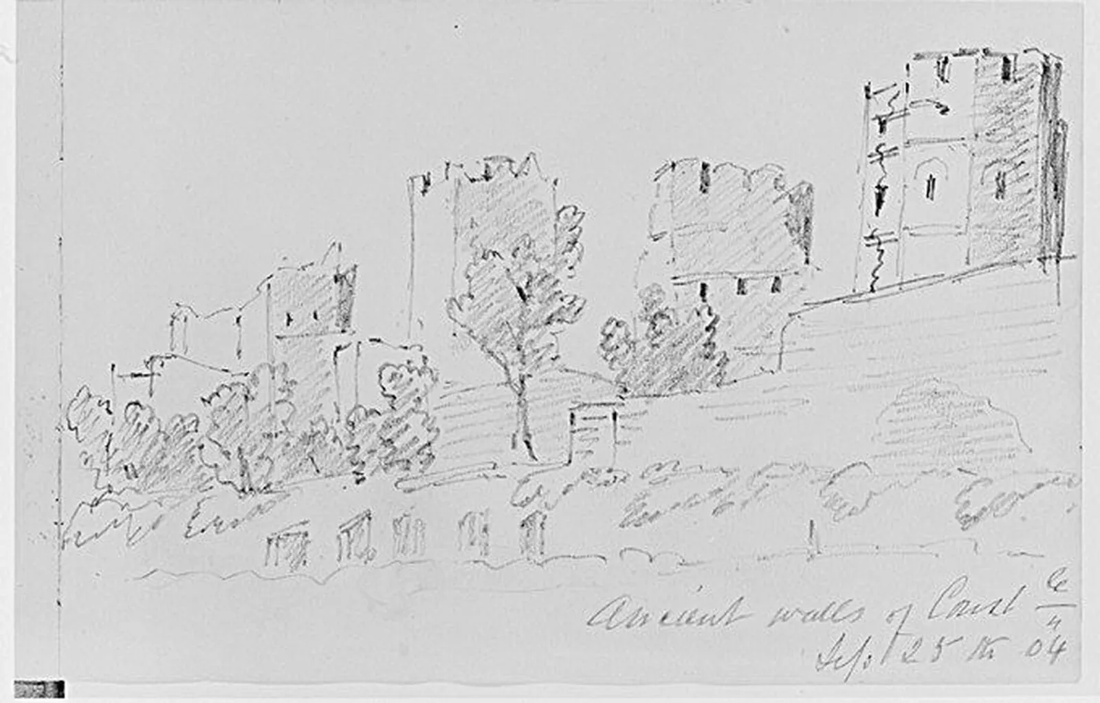 Ancient Walls, 1904 (from Sketchbook), John Singer Sargent