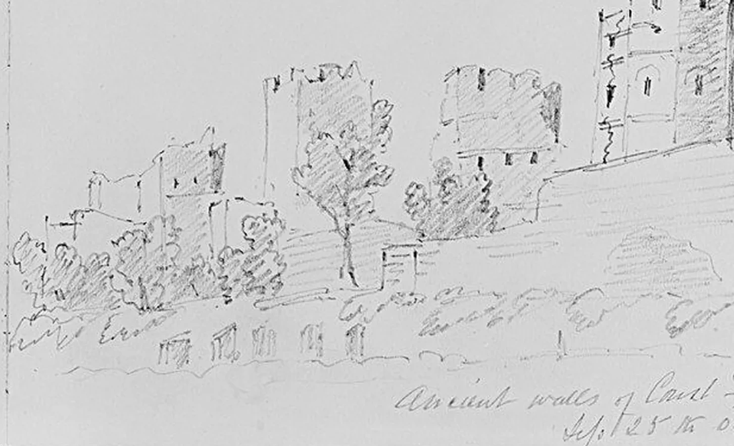 Ancient Walls, 1904 (from Sketchbook), John Singer Sargent