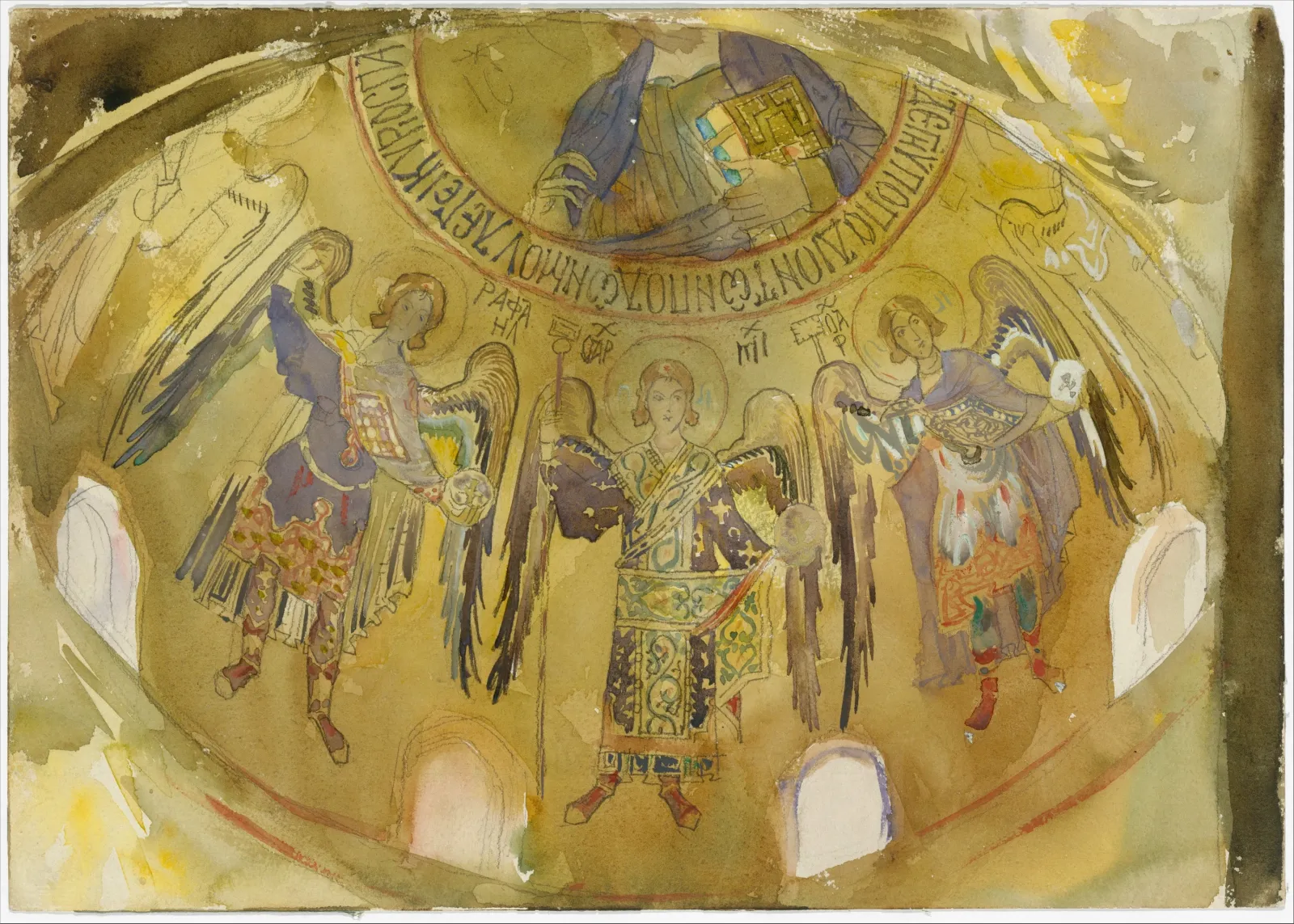 Angels, Mosaic, Palatine Chapel, Palermo, John Singer Sargent