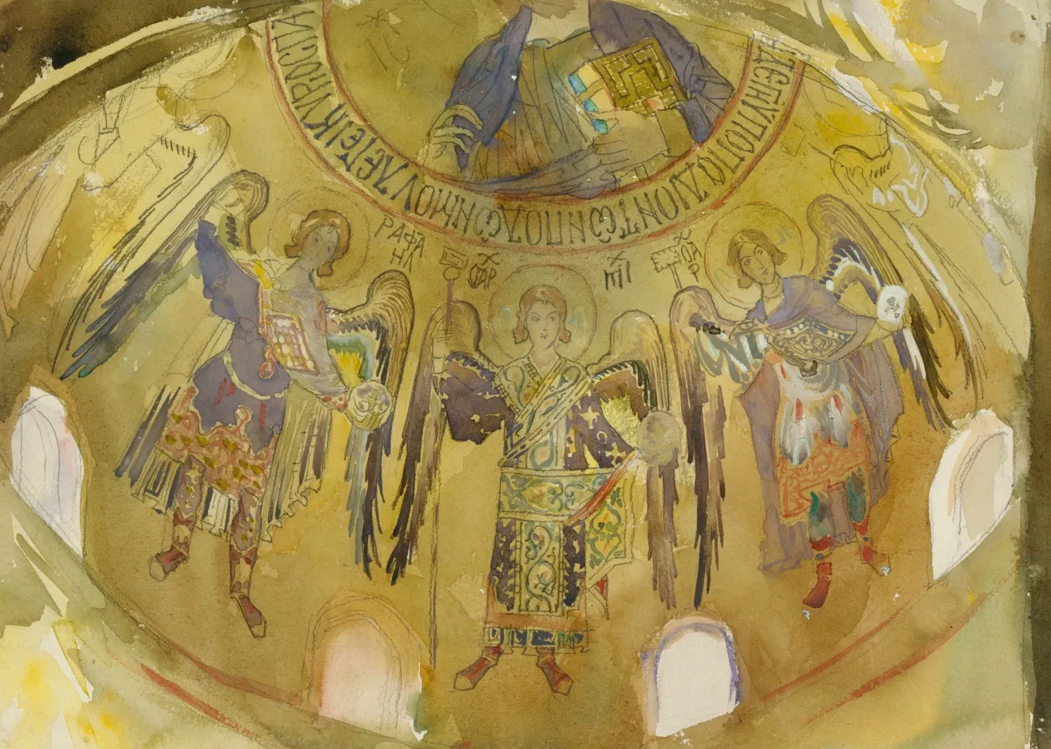 Angels, Mosaic, Palatine Chapel, Palermo, John Singer Sargent