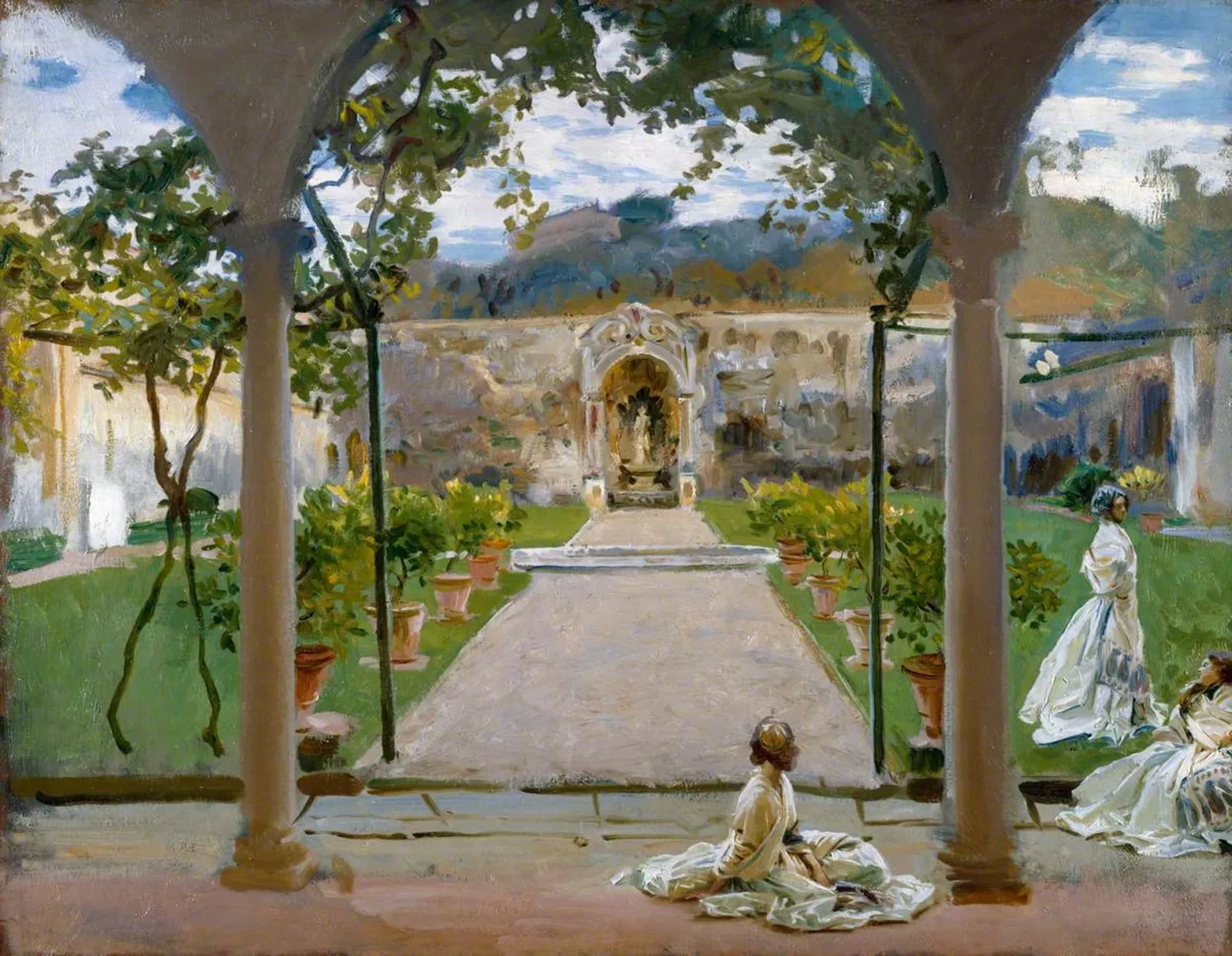 At Torre Galli: Ladies in a Garden, John Singer Sargent