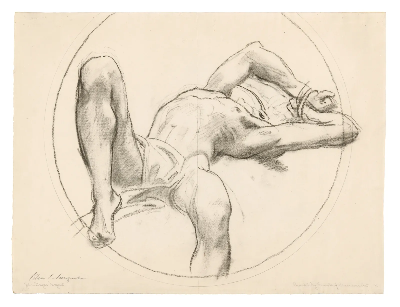 Bound Man (recto); Sketch of Bound Man (verso), John Singer Sargent