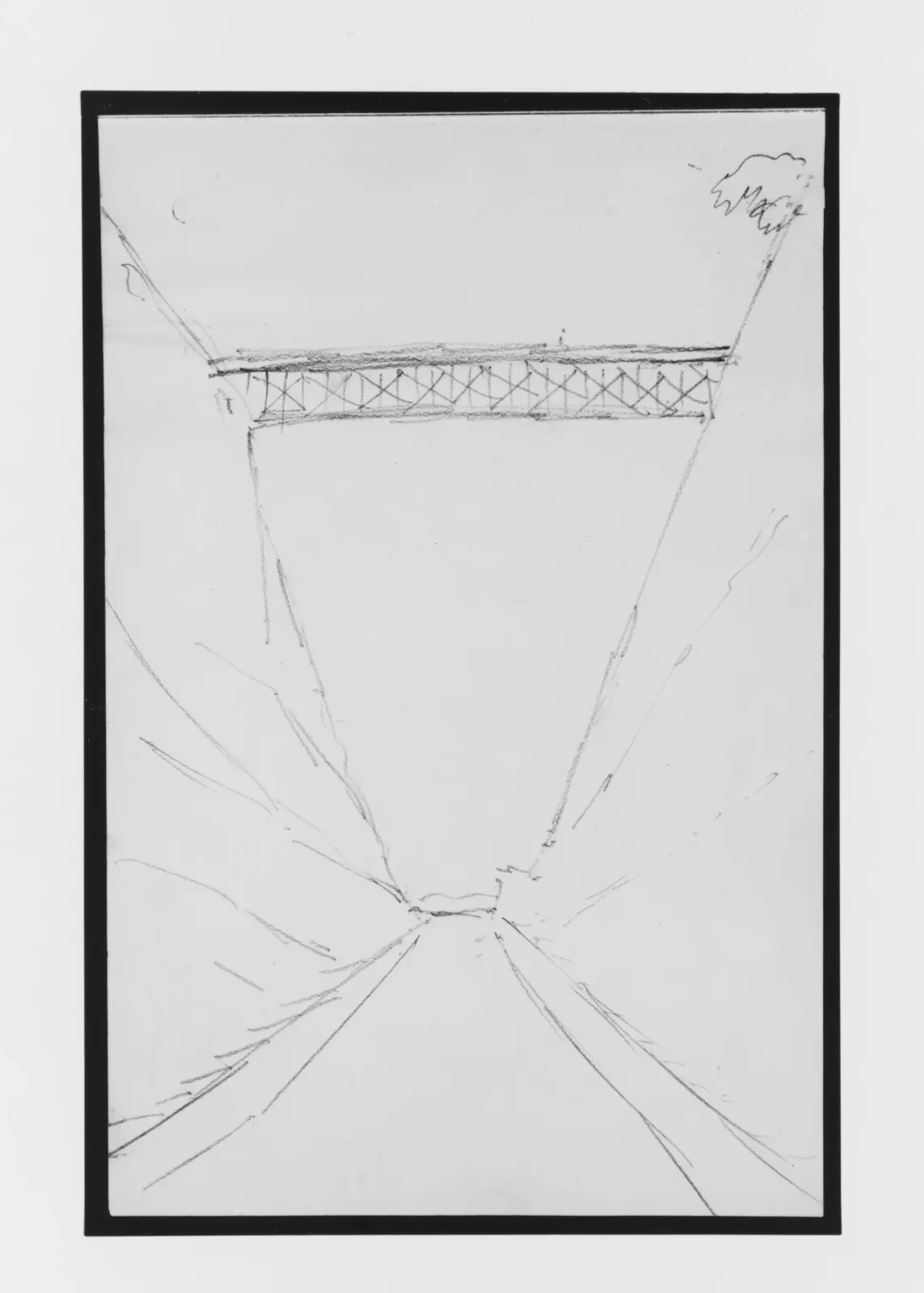 Bridge Crossing a Perspective Road (from Sketchbook), John Singer Sargent