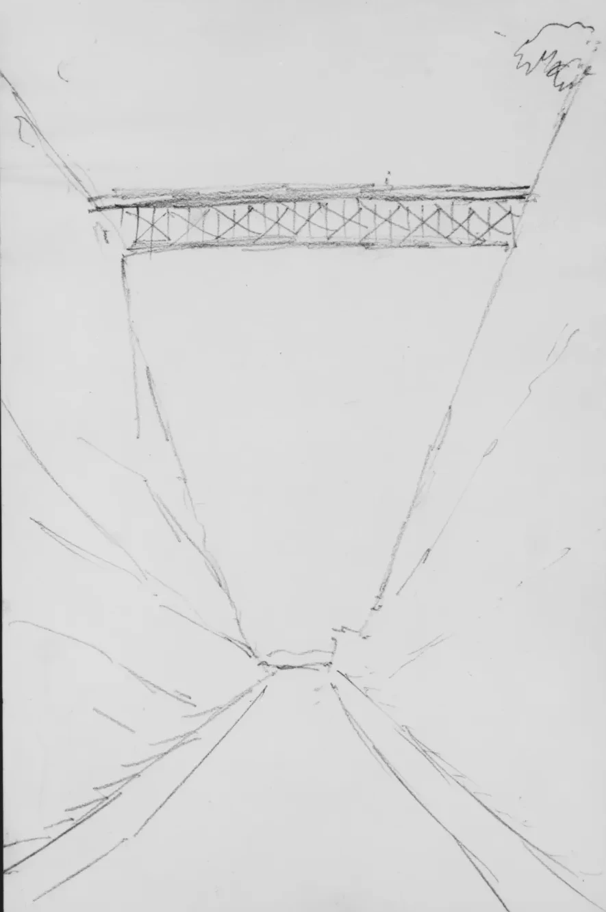 Bridge Crossing a Perspective Road (from Sketchbook), John Singer Sargent