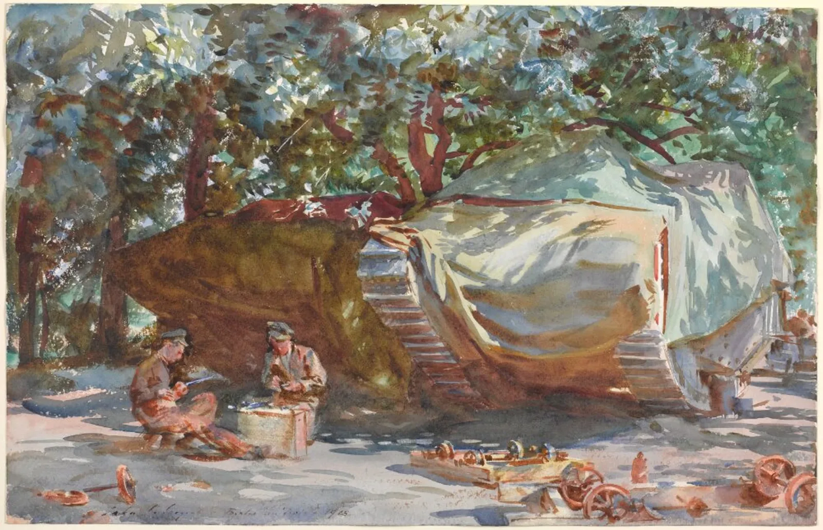 Camouflaged Tanks, Berles-au-Bois, John Singer Sargent