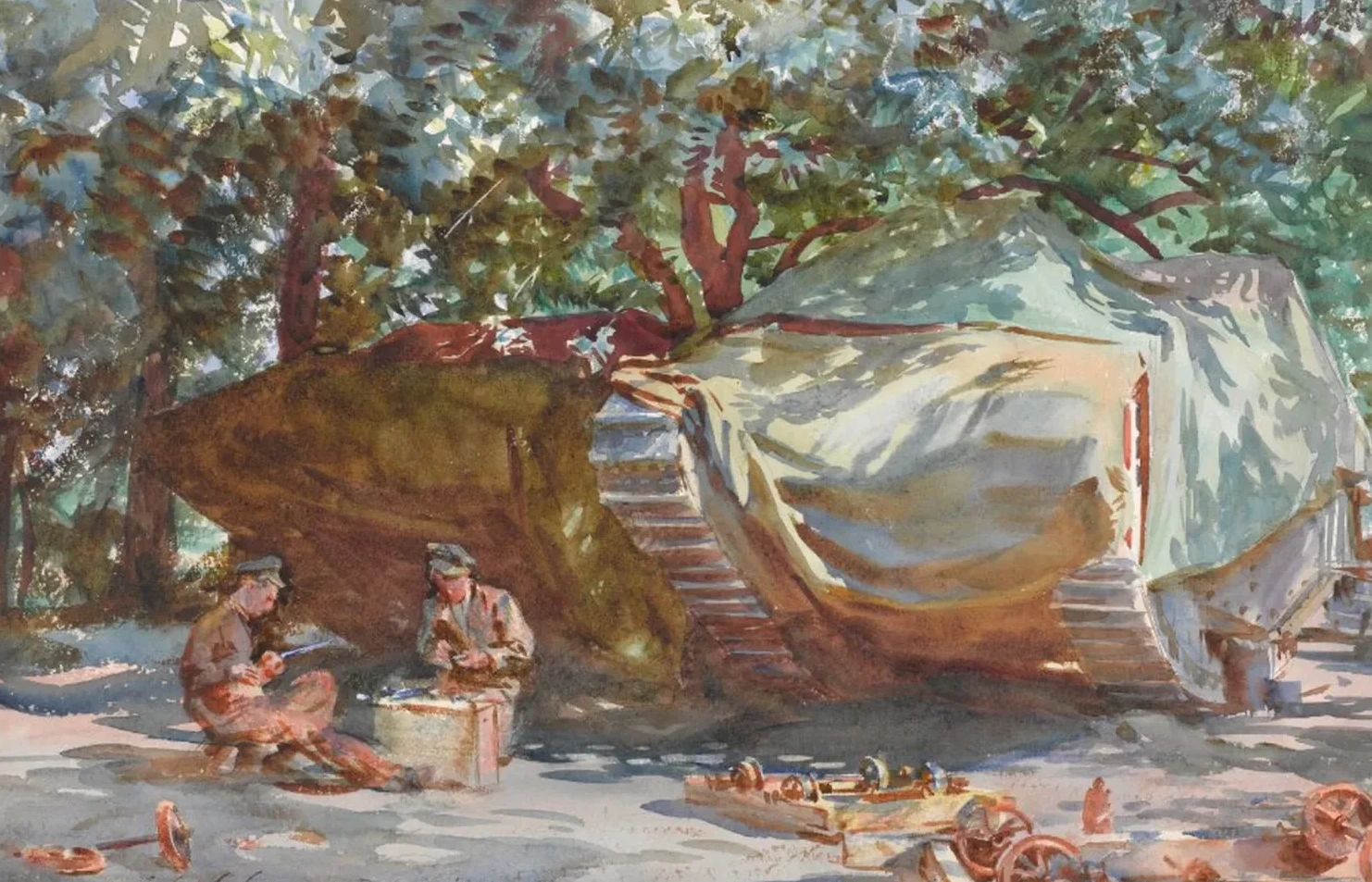 Camouflaged Tanks, Berles-au-Bois, John Singer Sargent