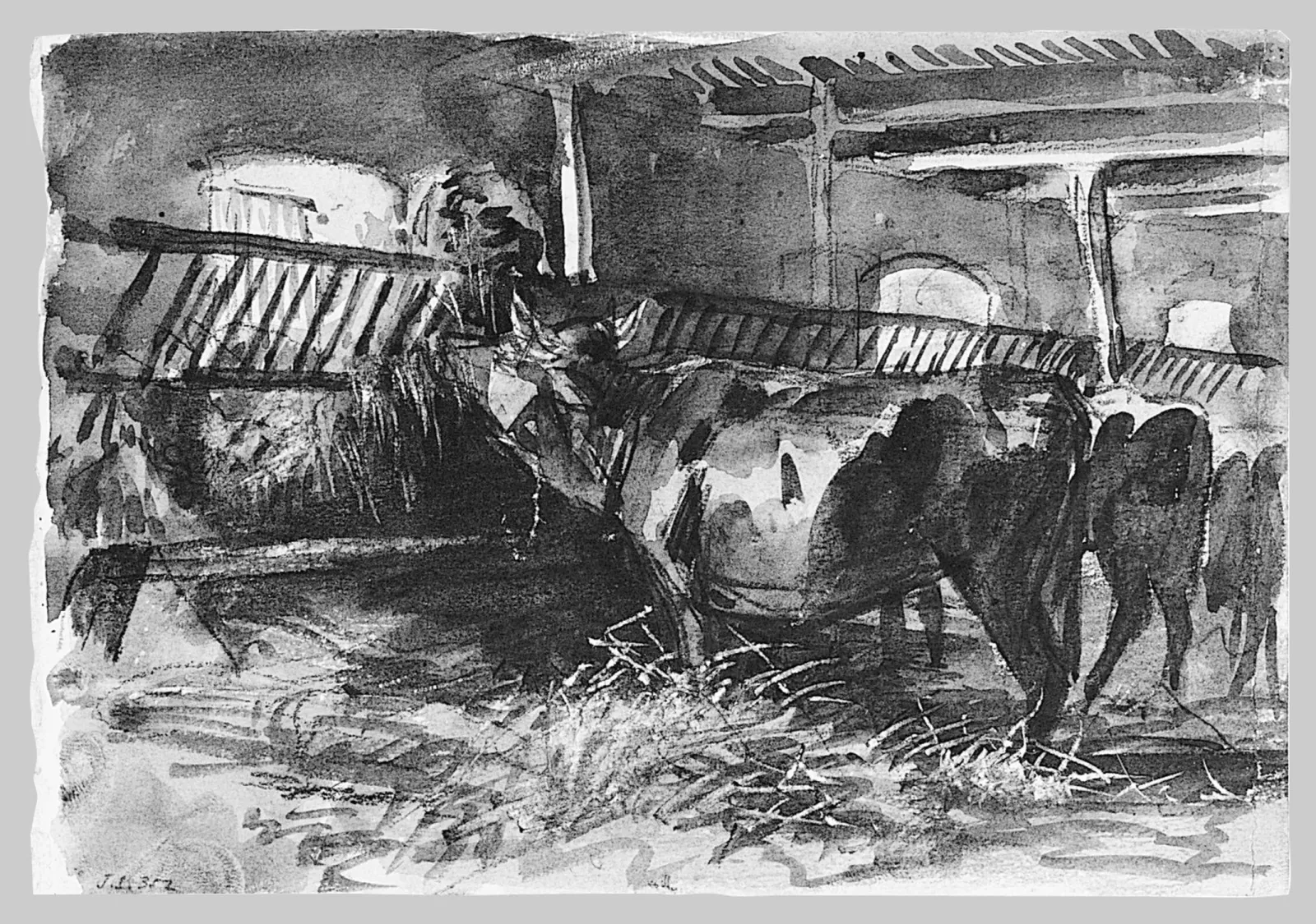 Cattle in a Stable, John Singer Sargent