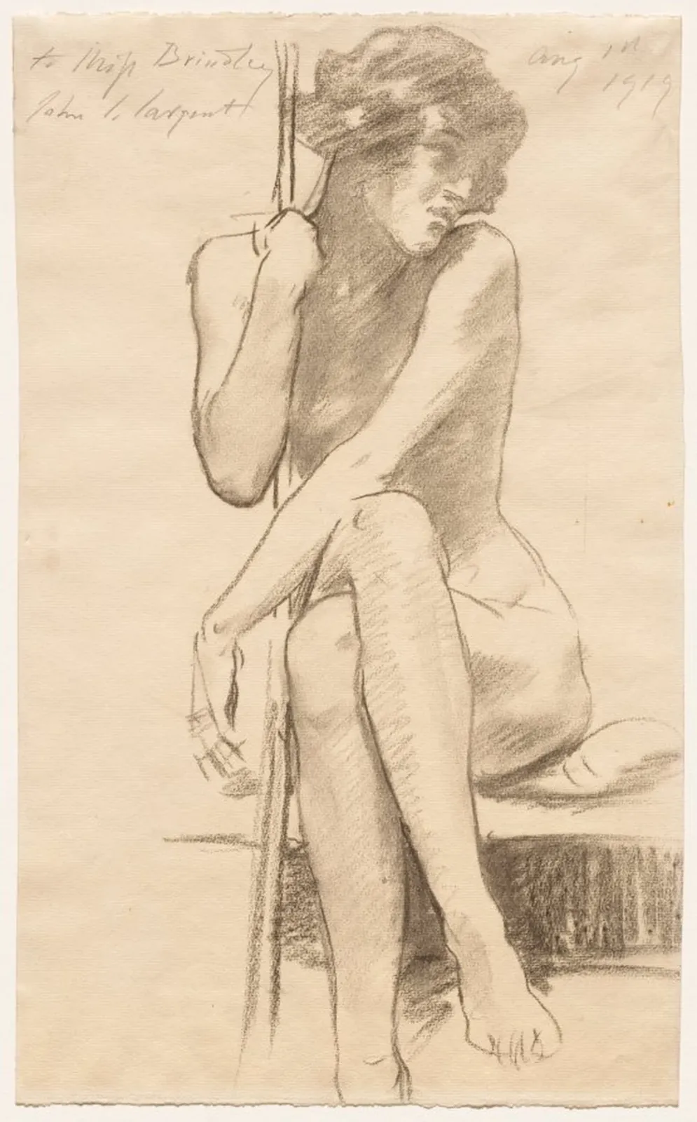 Female Nude Seated on a Low Bench, John Singer Sargent