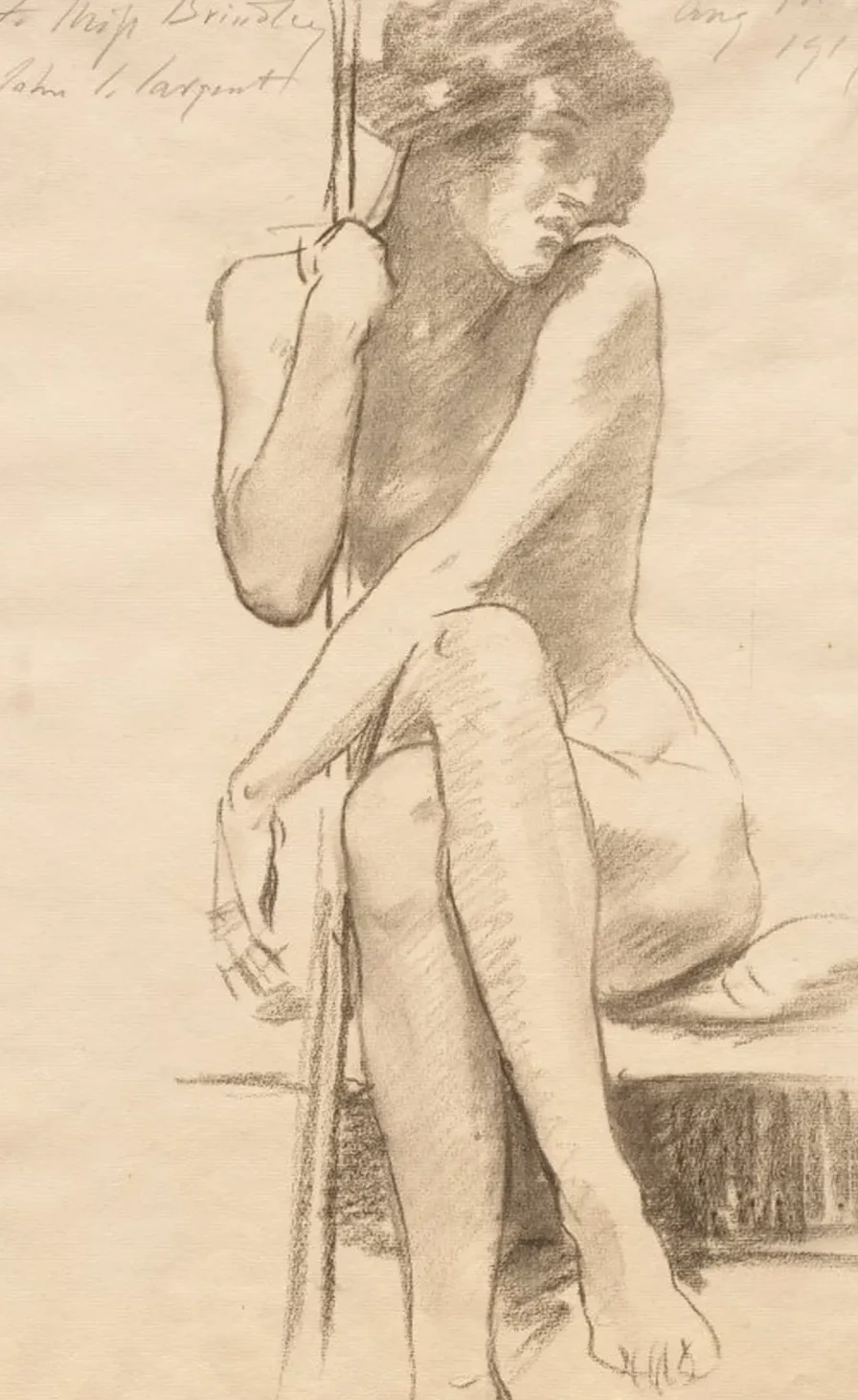 Female Nude Seated on a Low Bench, John Singer Sargent