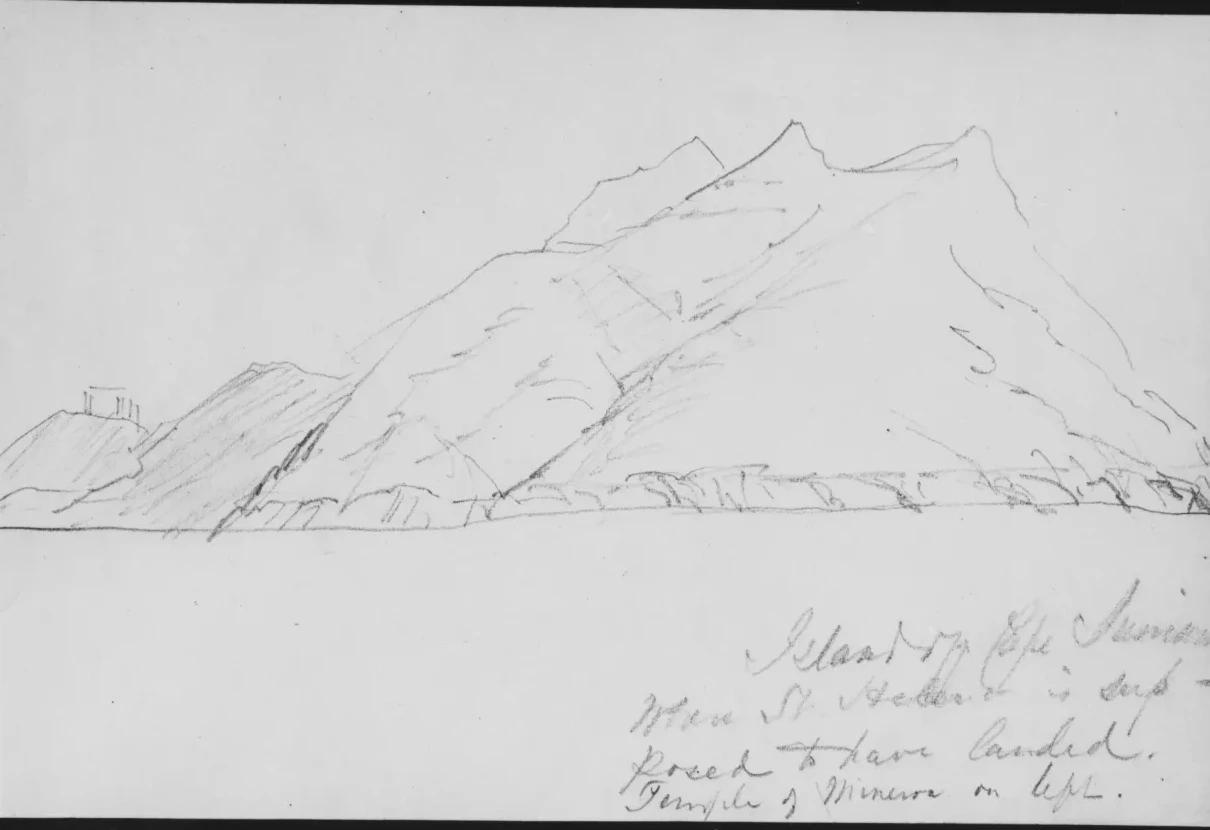 Island off Cape Sunium (from Sketchbook), John Singer Sargent