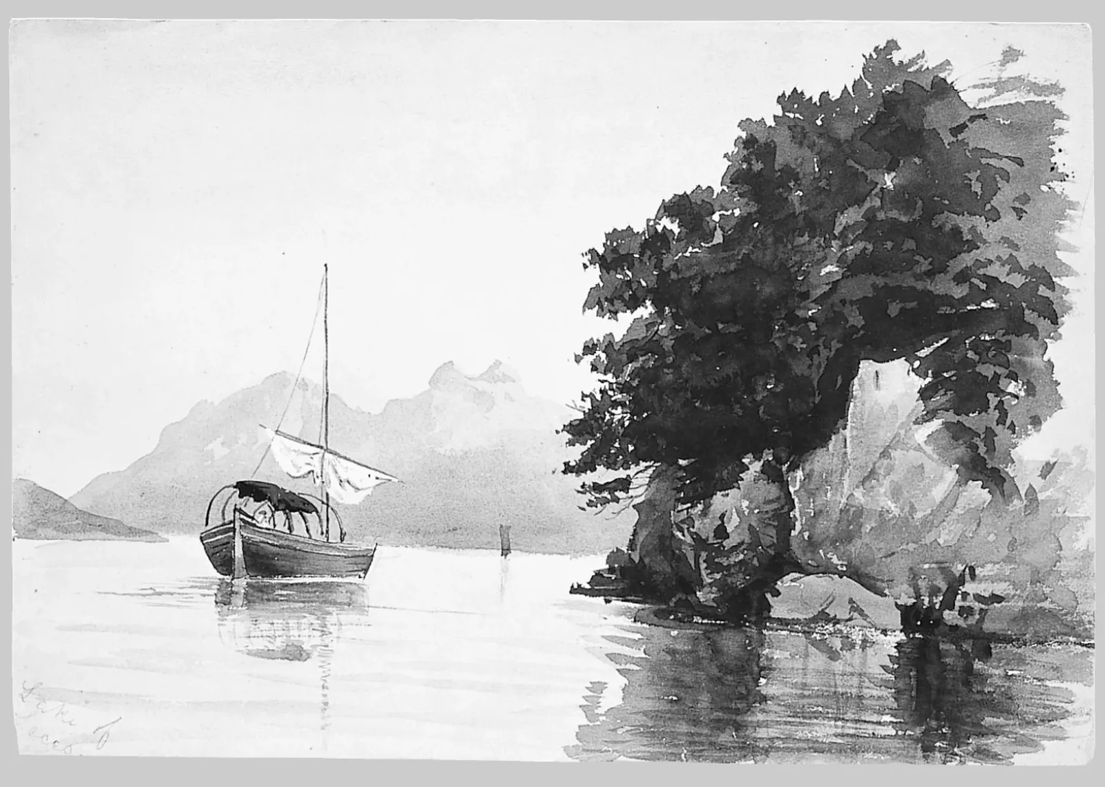 Lake of Lecco (from Switzerland 1869 Sketchbook), John Singer Sargent