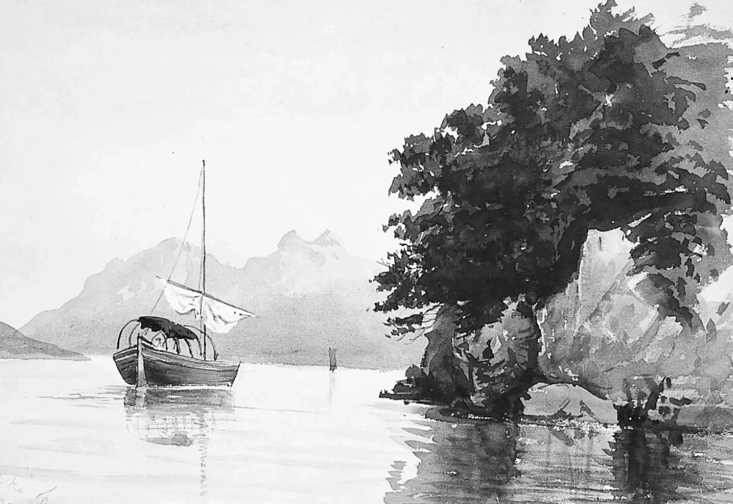 Lake of Lecco (from Switzerland 1869 Sketchbook), John Singer Sargent