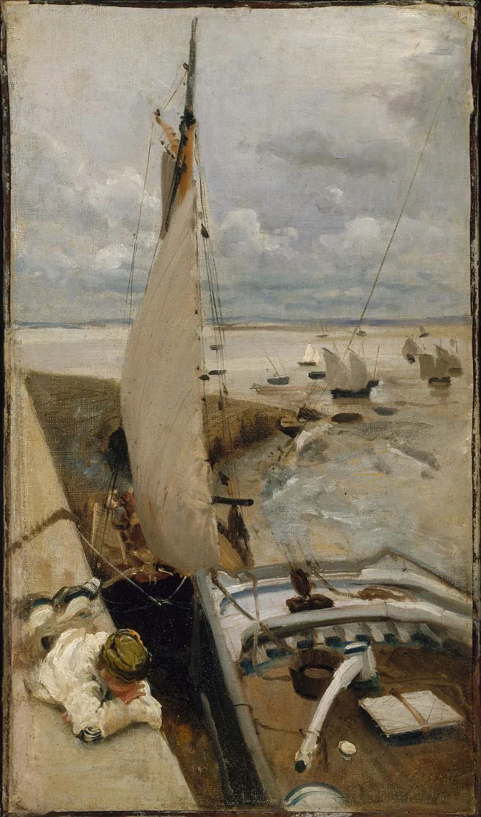 Low Tide at Cancale Harbor, John Singer Sargent