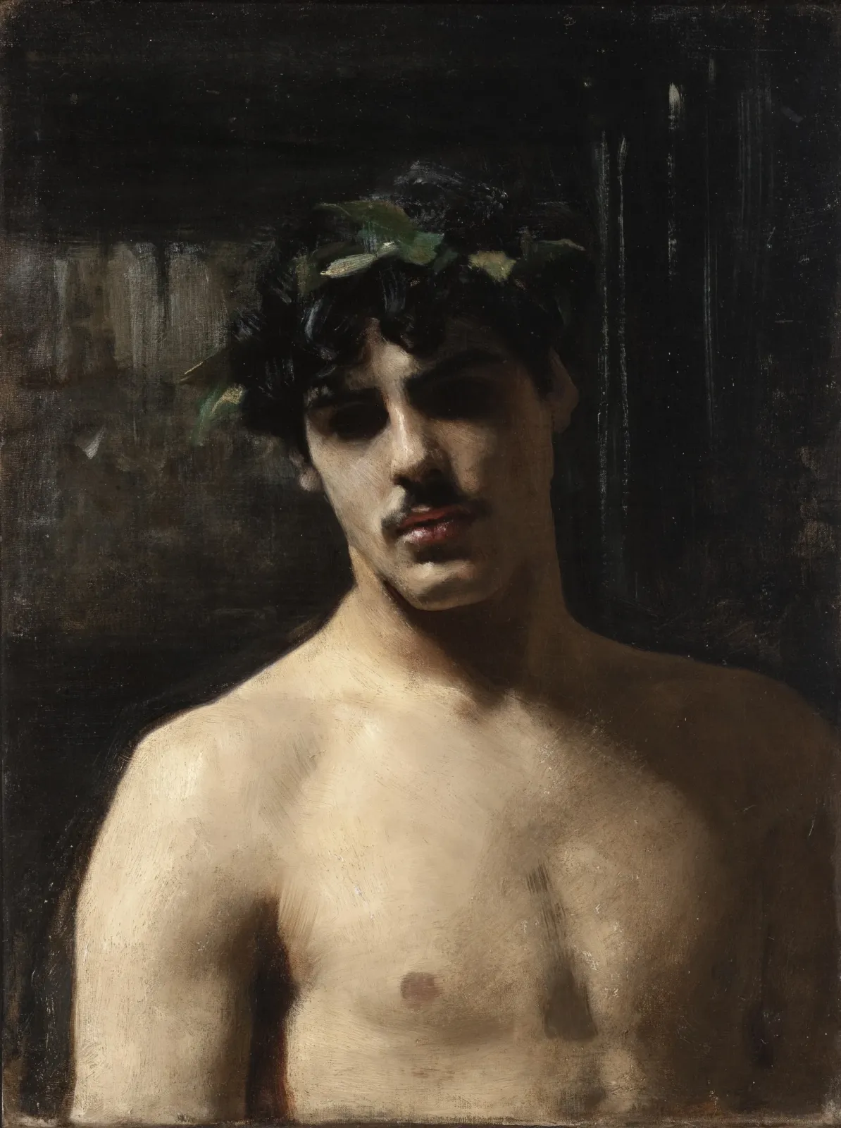 Modèle masculin couronné de laurier, John Singer Sargent