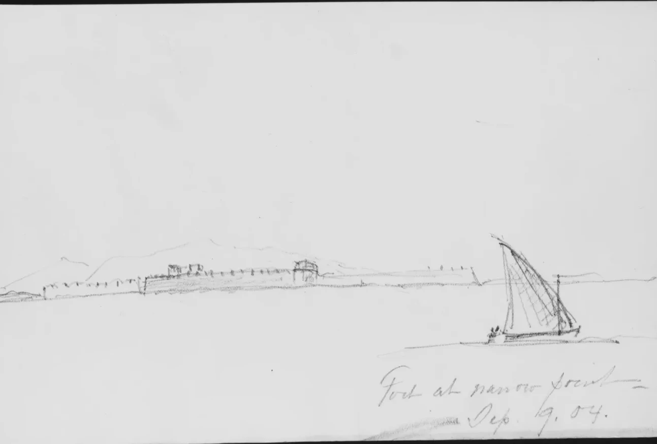 Mountains and Fort along Coast (from Sketchbook), John Singer Sargent