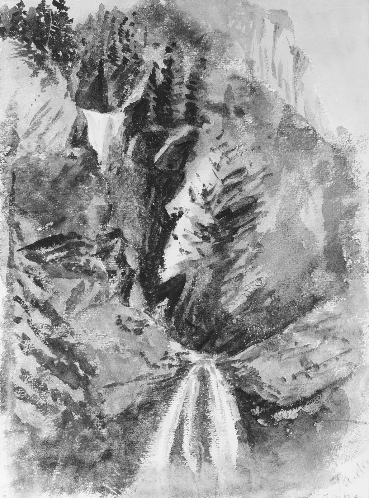 Mountains and Stream, Faido, John Singer Sargent