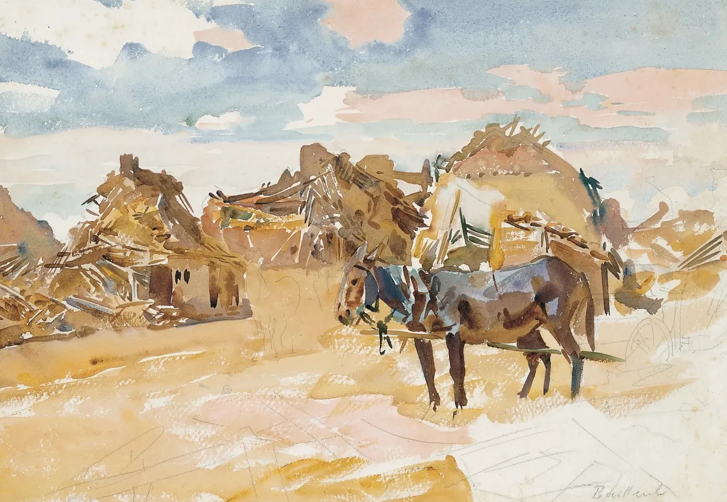 Mules and Ruins, John Singer Sargent