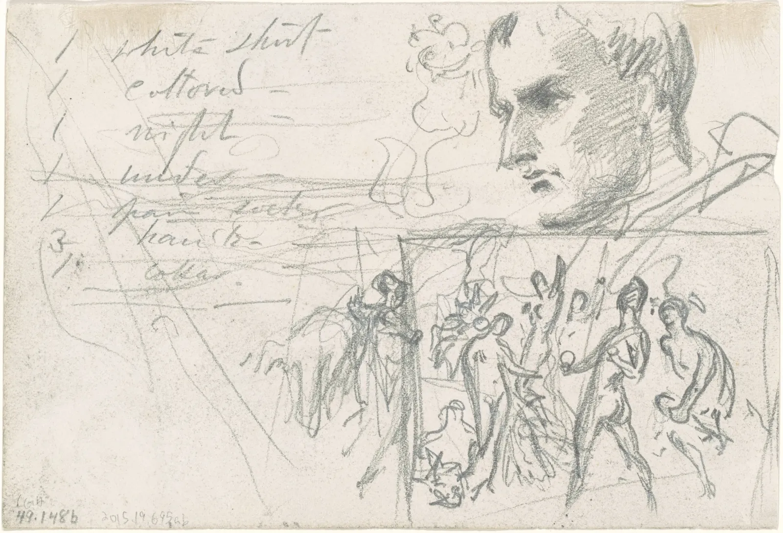 Napoleonic Head and Judgment of Paris [verso], John Singer Sargent