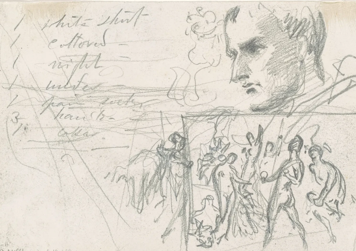 Napoleonic Head and Judgment of Paris [verso], John Singer Sargent