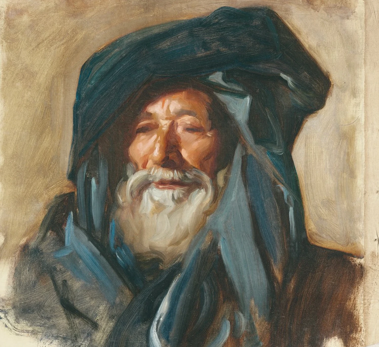 Old Man with a Dark Mantle, John Singer Sargent