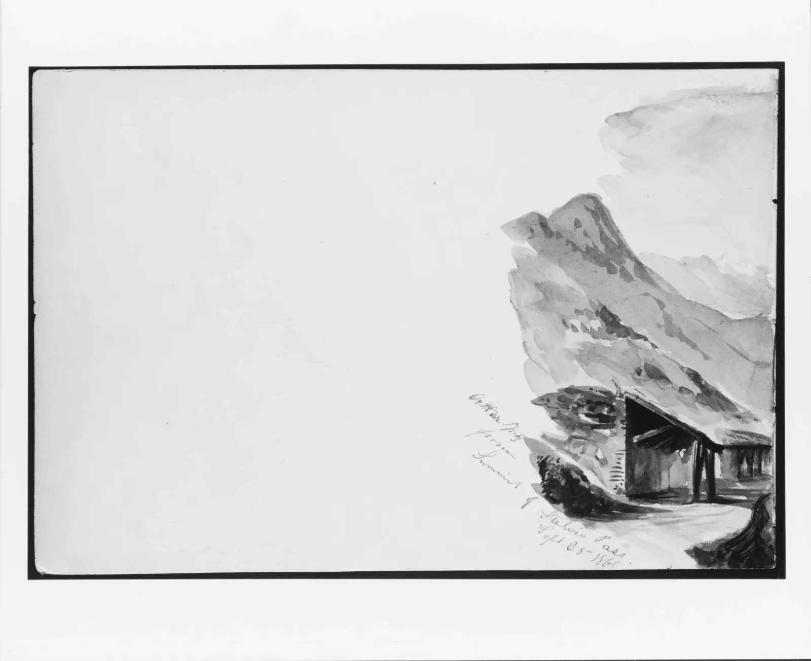 Ortler Spitz from Summit of Stelvio Pass (from Switzerland 1869 Sketchbook), John Singer Sargent