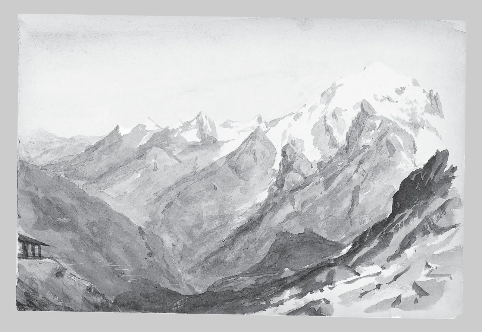 Ortler Spitz from Summit of Stelvio Pass (from Switzerland 1869 Sketchbook), John Singer Sargent