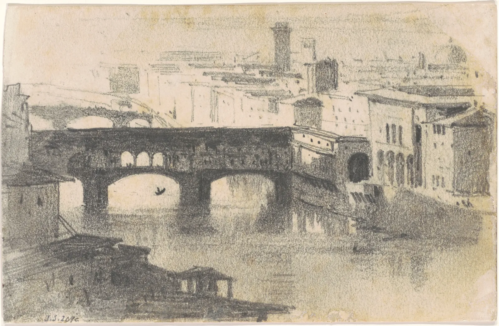 Ponte Vecchio, Florence [recto], John Singer Sargent