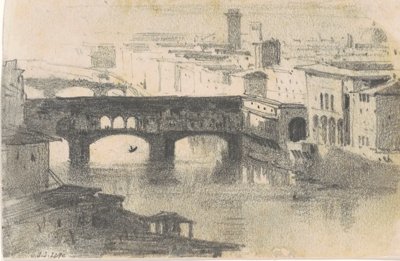 Ponte Vecchio, Florence [recto], John Singer Sargent