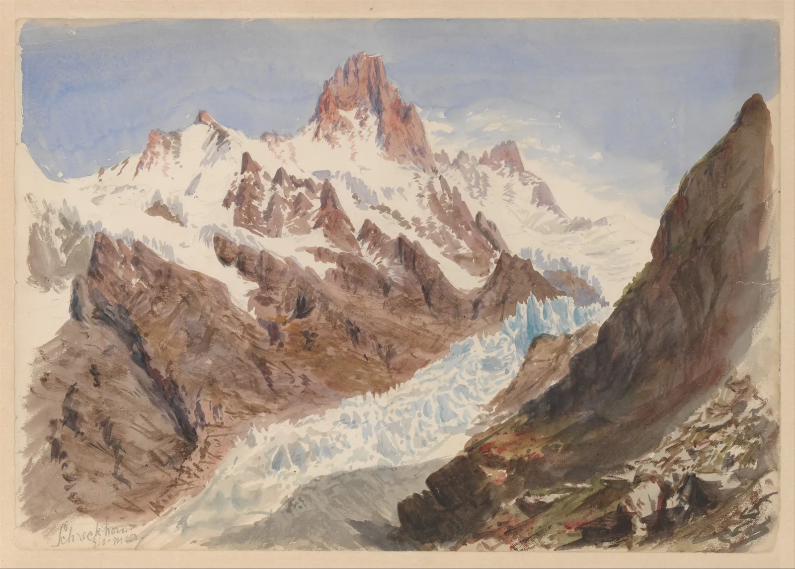 Schreckhorn, Eismeer (from "Splendid Mountain Watercolours" Sketchbook), John Singer Sargent