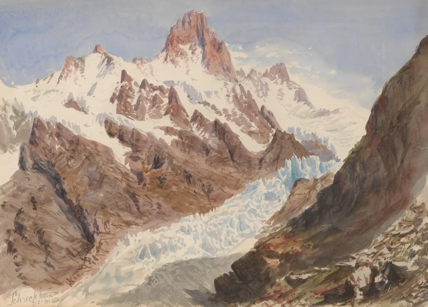 Schreckhorn, Eismeer (from "Splendid Mountain Watercolours" Sketchbook), John Singer Sargent