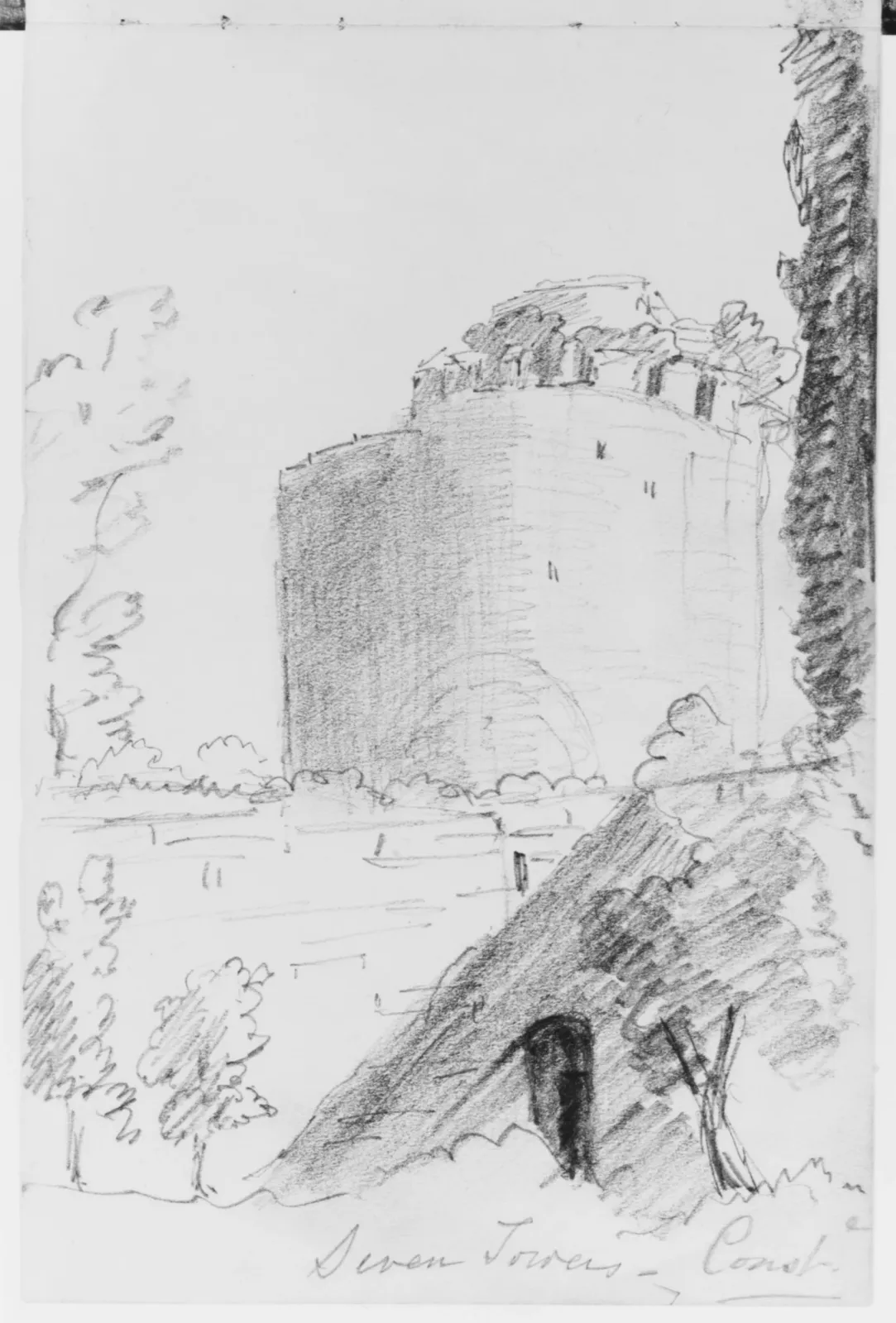 Seven Towers (from Sketchbook), John Singer Sargent