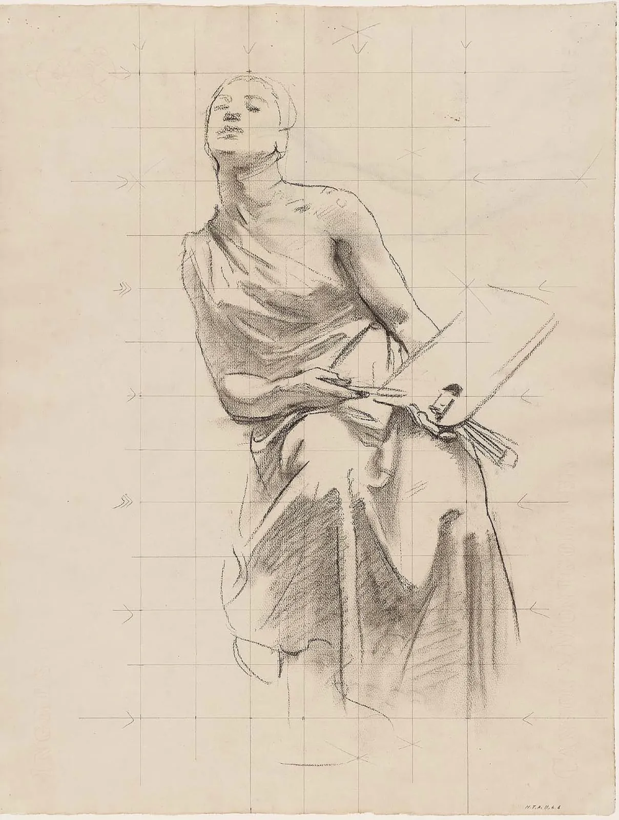 Sketch for Architecture, Painting and Sculpture - Painting (recto), John Singer Sargent