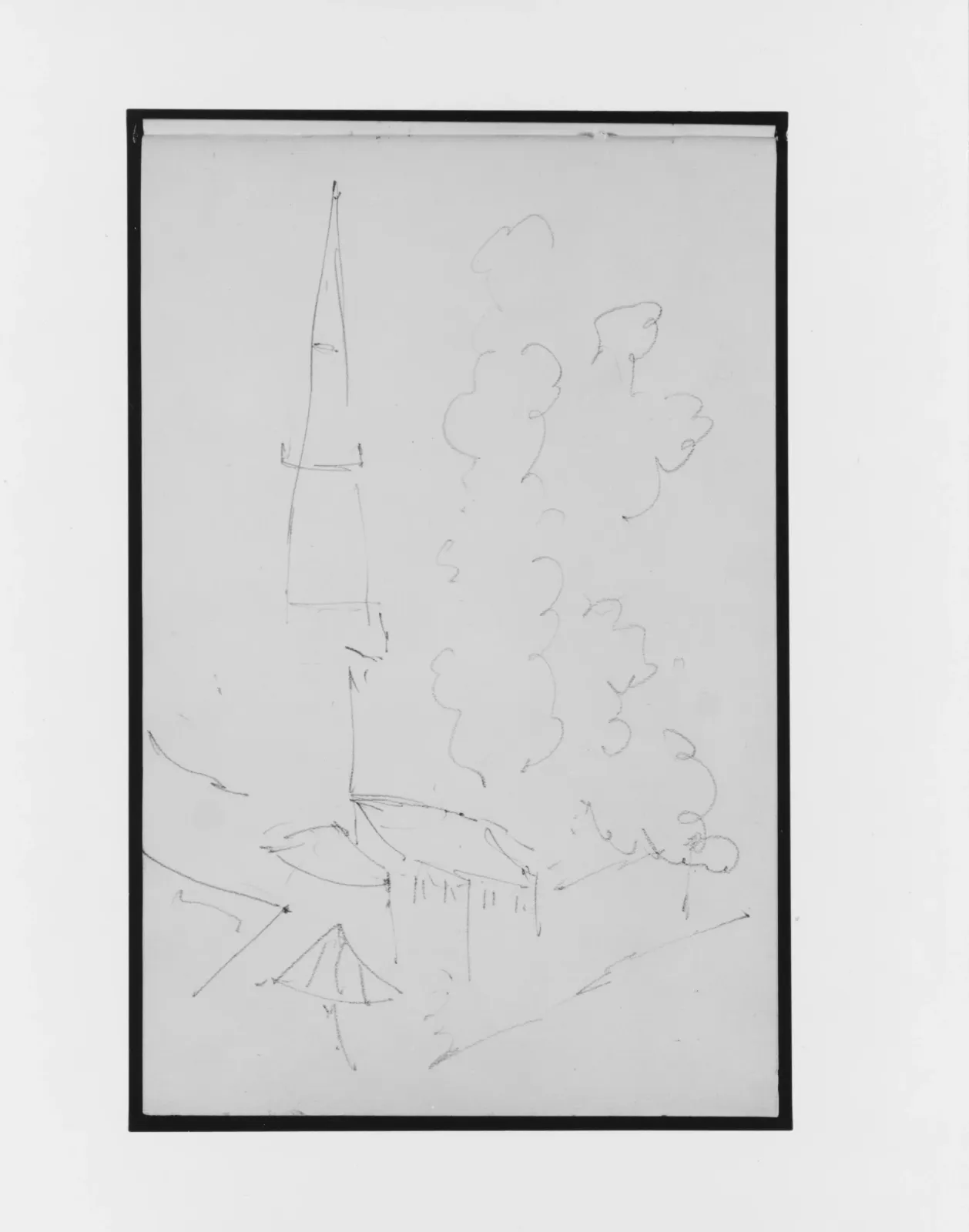 Sketch of Steeple and Trees (from Sketchbook), John Singer Sargent