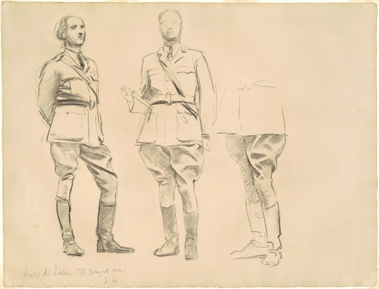 Studies for "General Officers of World War I", John Singer Sargent