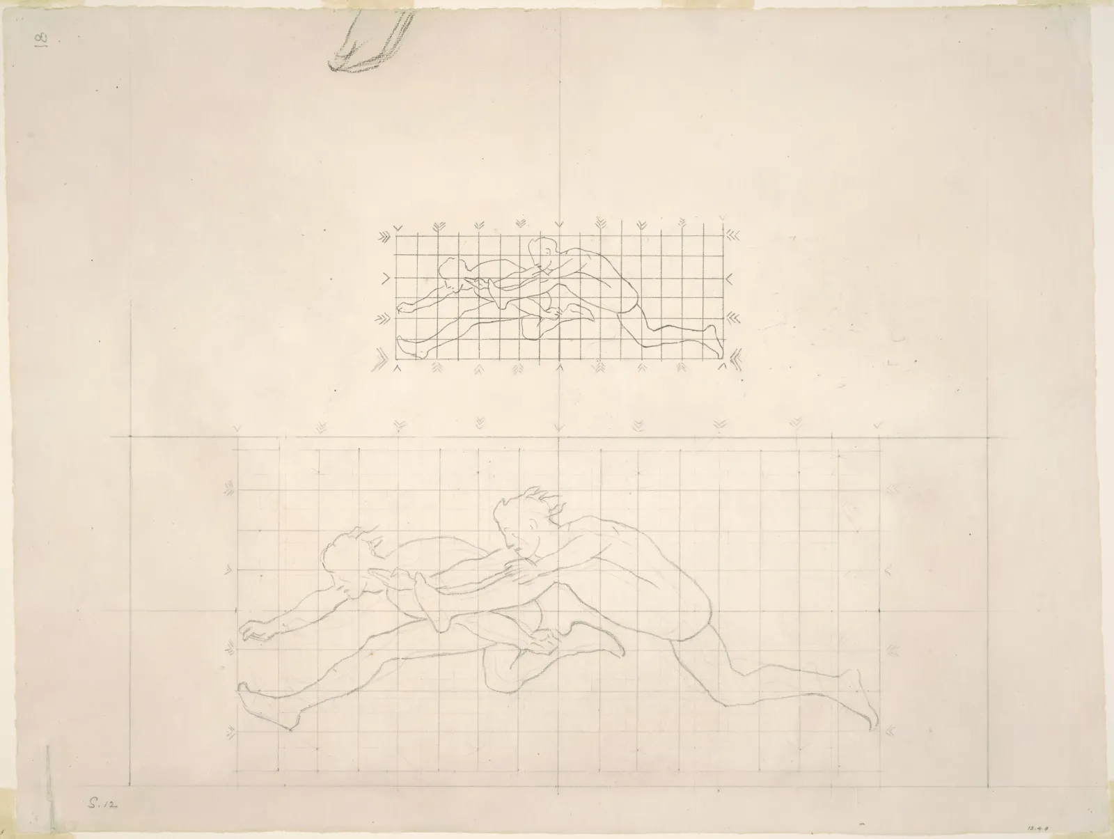 Studies for "Two Classical Male Figures Jumping", John Singer Sargent