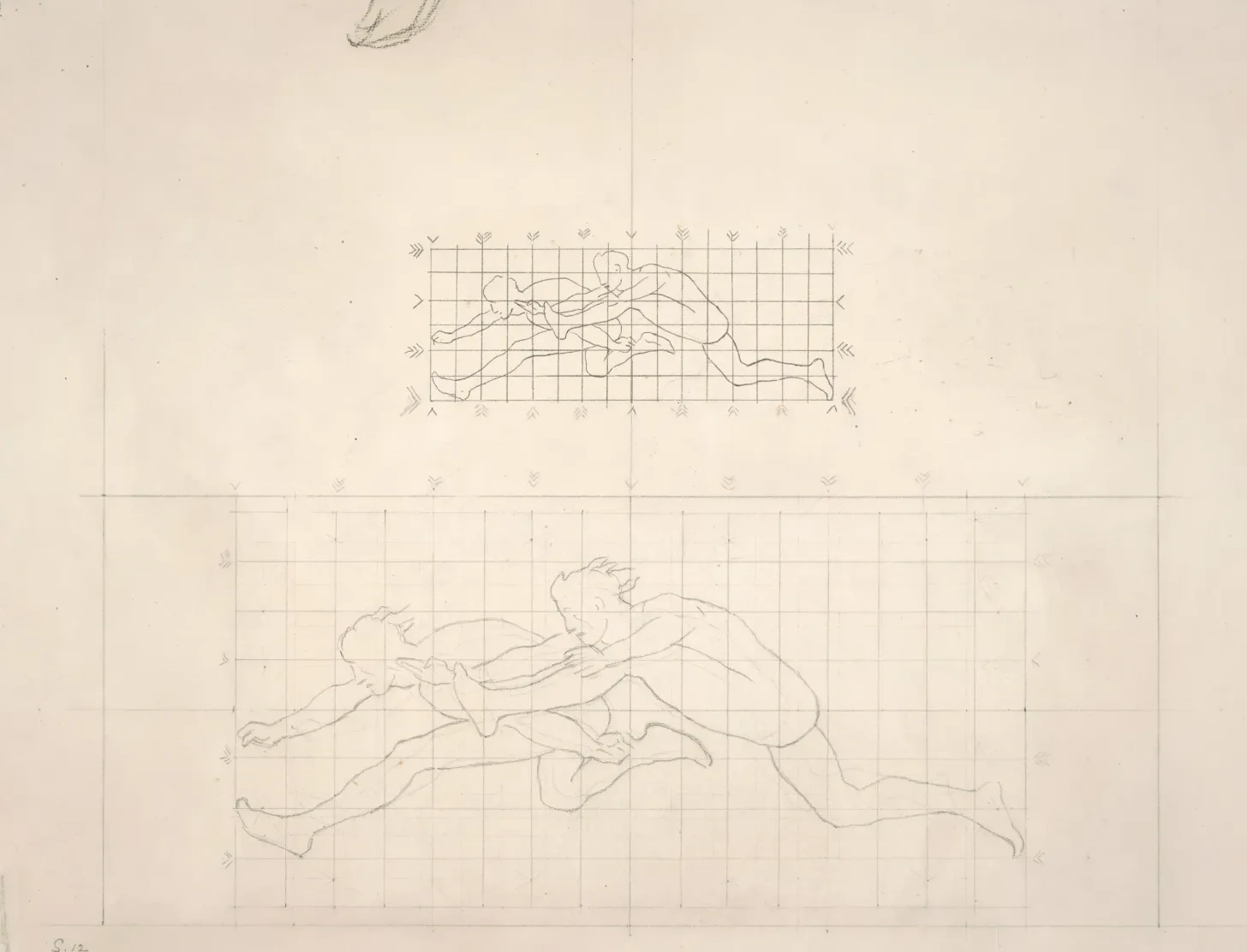 Studies for "Two Classical Male Figures Jumping", John Singer Sargent